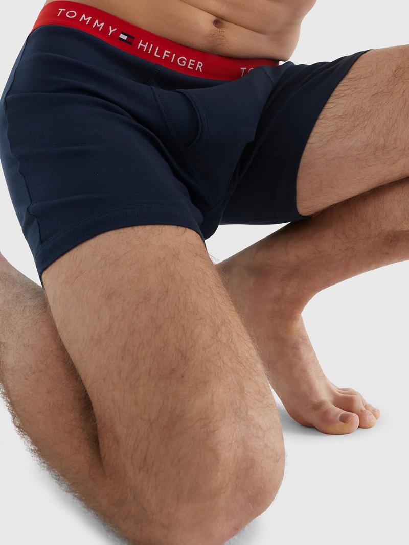 Férfi Tommy Hilfiger Pamut classics boxer brief 5pk Boxer Briefs Kék | HU 1370KOR